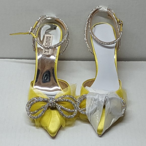 New Badgley Mischka Women's Sacred Pump Soft Lime Size 8 3.5 Inch High Heels - Picture 5 of 10